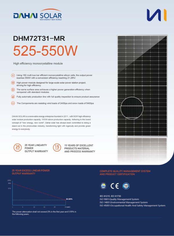 Panou fotovoltaic monocristalin DAHAI 550W